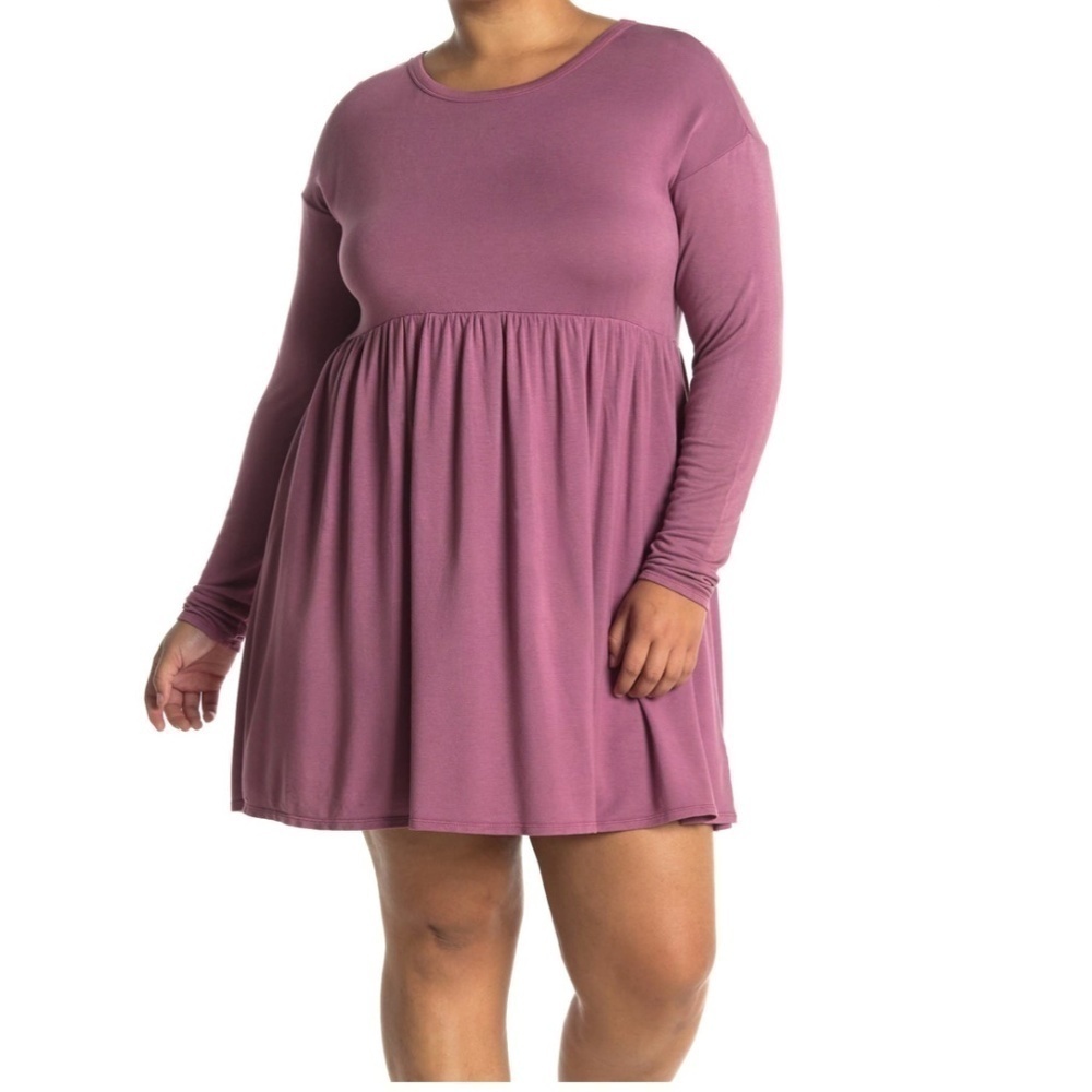 Baea Lilac Pink Knit Babydoll Dress